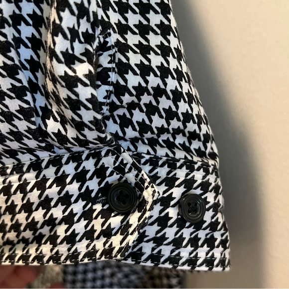 Puff sleeve houndstooth button up shirt - Picture 6 of 10